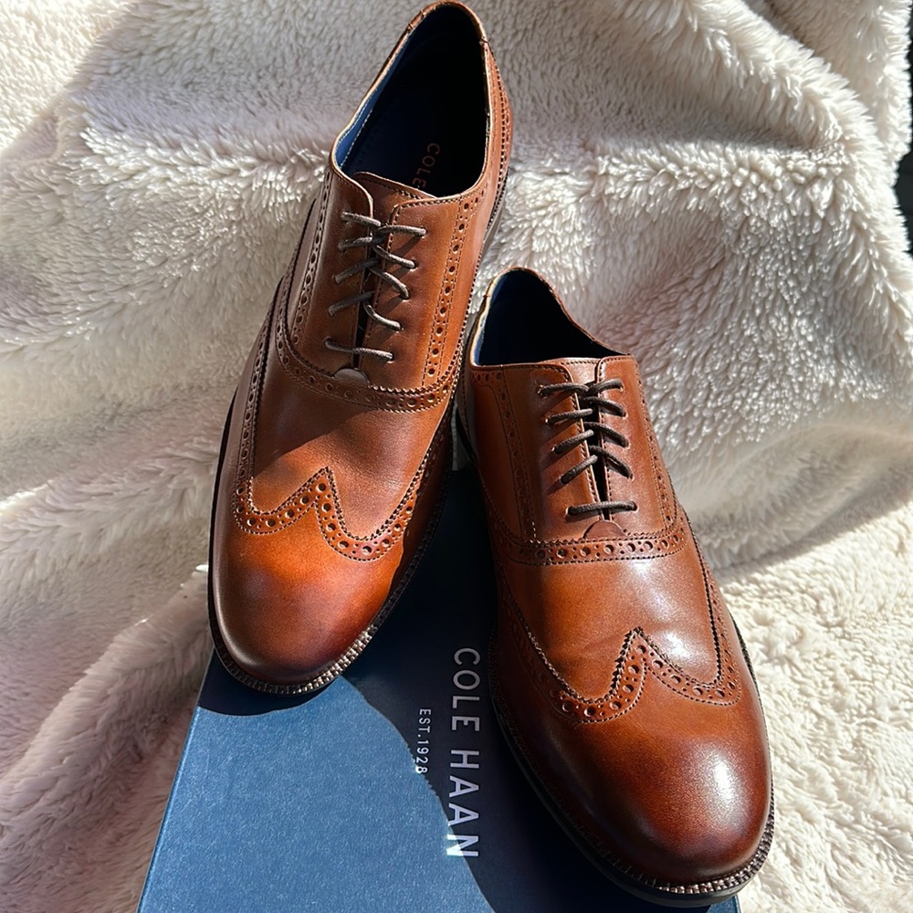 Cole Haan Men’s Wayne Wingtip Oxford *NEW WITH BOX* British Tan